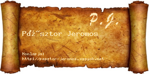 Pásztor Jeromos névjegykártya