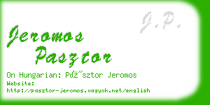 jeromos pasztor business card